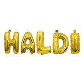 PartyCorp Gold Haldi Alphabet/Letter Foil Balloon Bannner Decoration Set